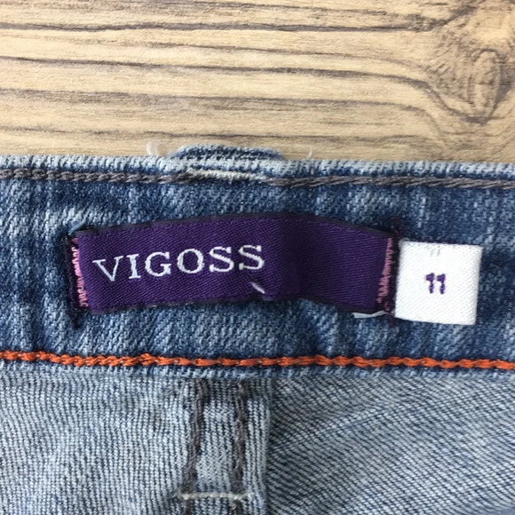 Vigoss Bootcut Jeans Womens 11 Medium Wash‎ Distressed Cotton Denim - Picture 9 of 11